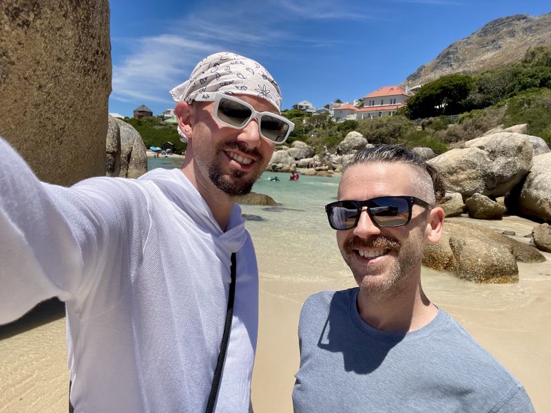 At Penguin Beach in South Africa