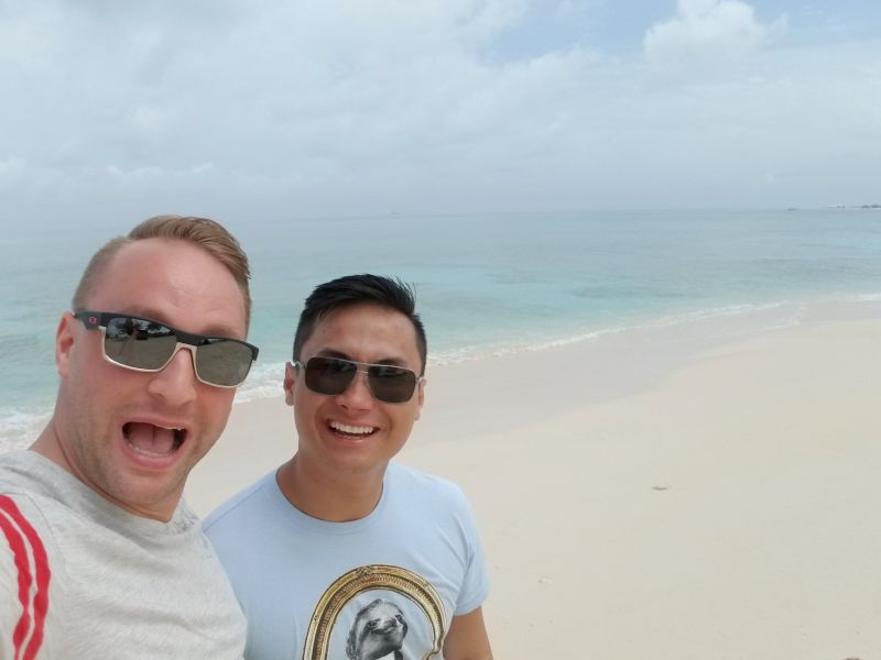 On the Beach in the Bahamas