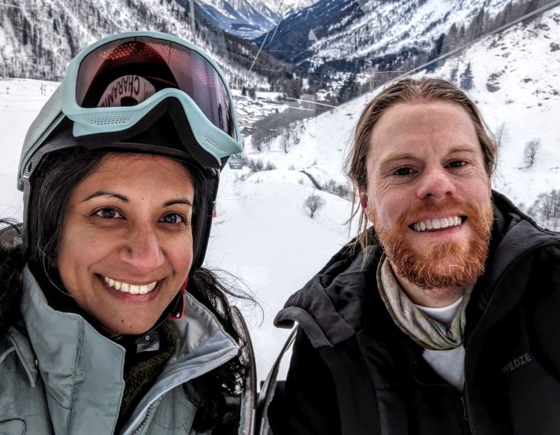 Skiing in the French Alps
