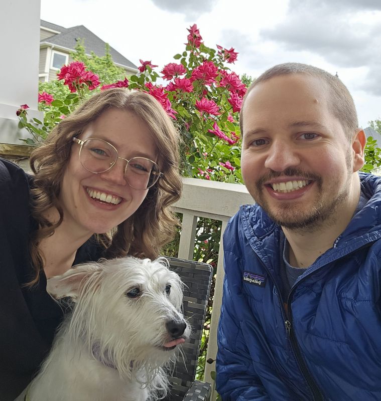 Relaxing on the Porch with our Dog Sassy