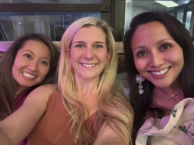 Alicia With Friends at Dinner