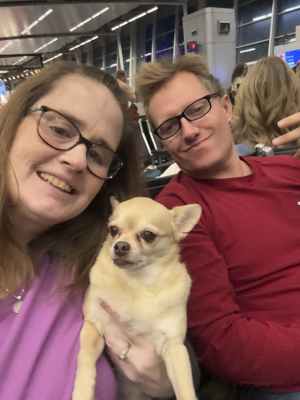 With Mitzi Jo at the Airport